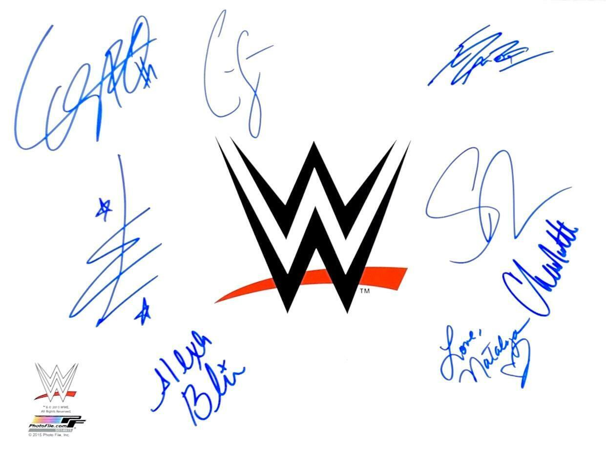 WWE HAND SIGNED 16X20 Photo Poster painting BY 8 ALEXA CHARLOTTE BECKY ROLLINS + PROOF AND COA 2