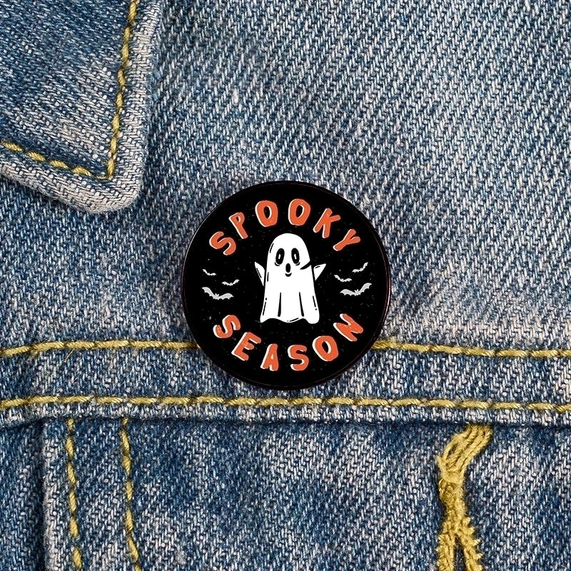 Cartoon Style Pumpkin Cartoon Ghost Mixed Materials Printing Unisex Brooches