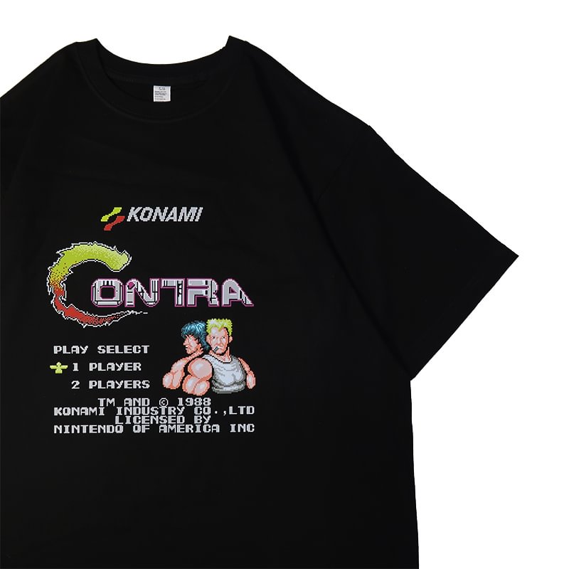 Pure Cotton Contra Game Retro T-shirt  weebmemes