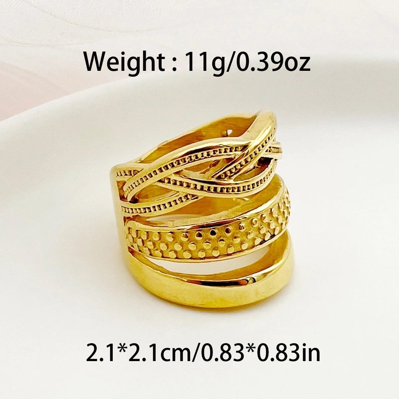 IG Style Streetwear Geometric 304 Stainless Steel 14K Gold Plated Rings