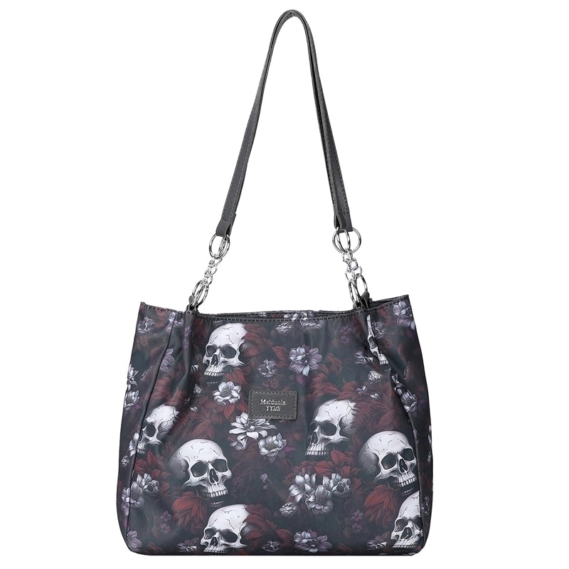Halloween Women’s Oxford Cloth Geometric Ghost Punk Zipper Underarm Bag