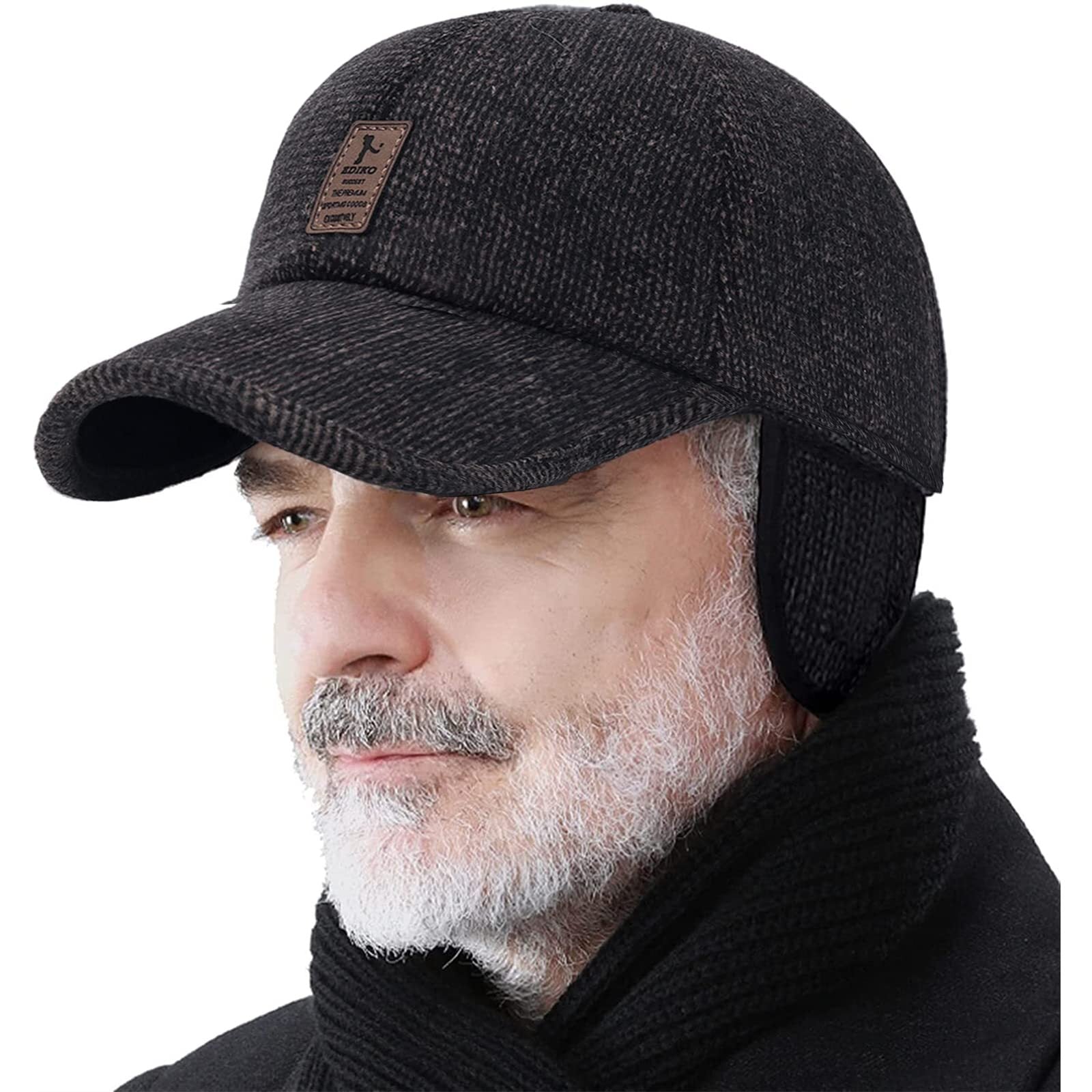 Men's Winter Baseball Cap--With Ear Muffs,Adjustable, thickened and warm