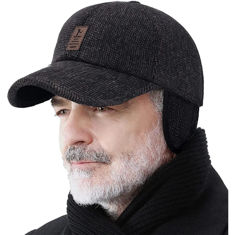 Men's Winter Baseball Cap--With Ear Muffs,Adjustable, thickened and warm socialshop