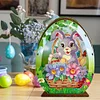 (US Local)3D Wooden Easter Egg Rabbit Special Shaped Diamond Painting Lamp Desk Decor Kits