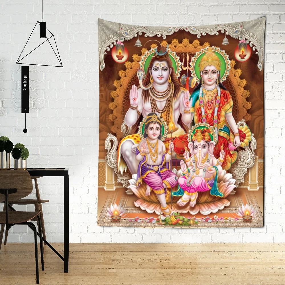 Elephant Indian Mandala Tapestries Multiple Sizes Wall Hanging Ganesha Tapestry Walls Decor Polyester Fabric Home Decor