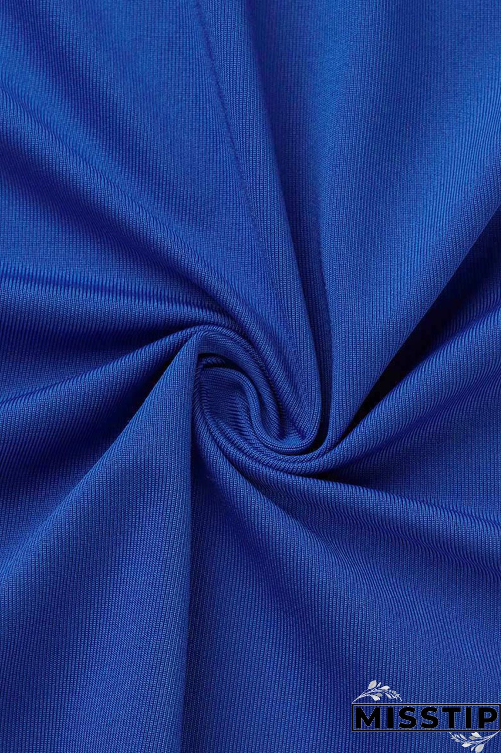 Blue Sexy Solid Hollowed Out Backless Strap Design Strapless Sleeveless Dress