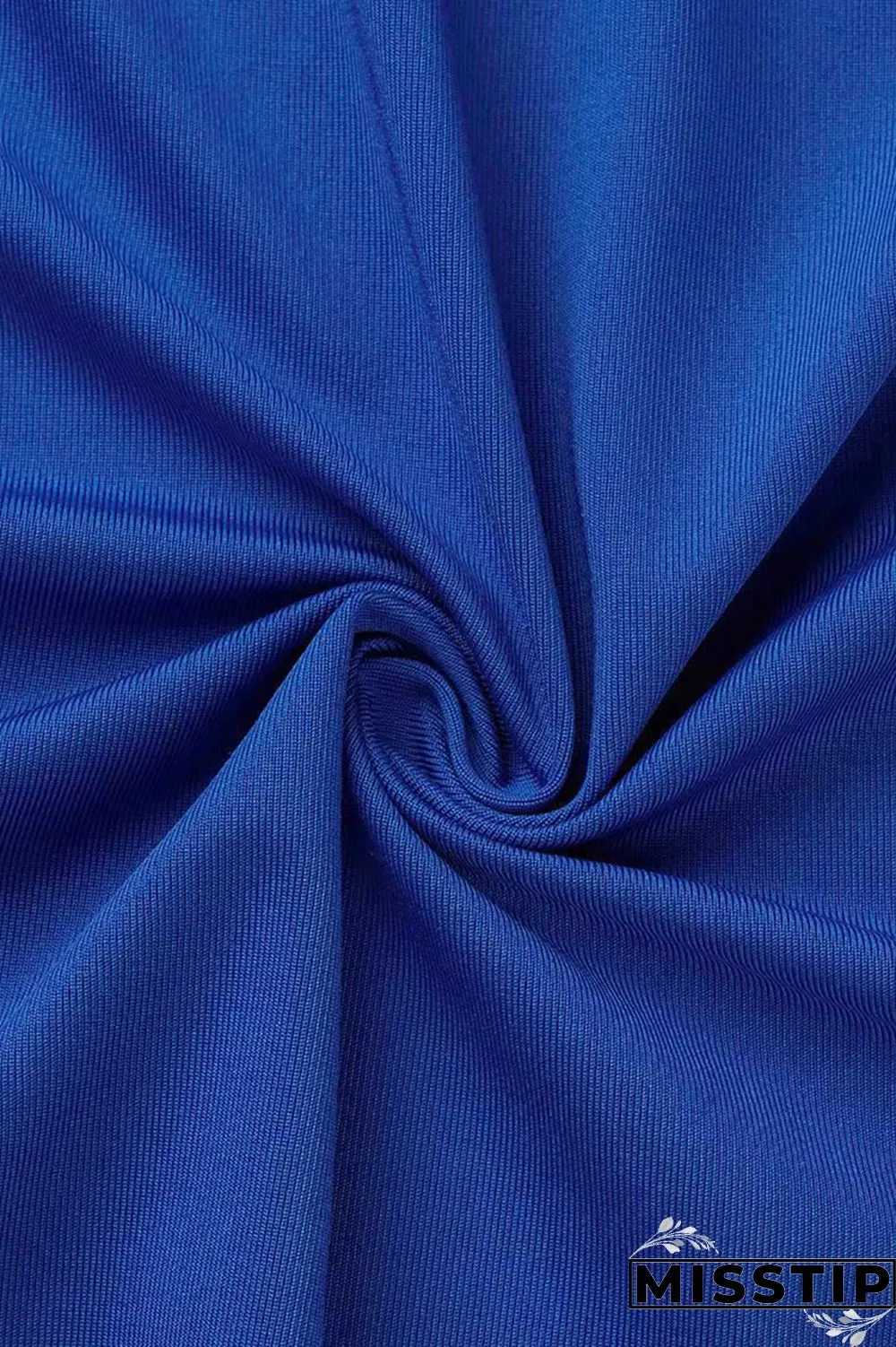 Blue Sexy Solid Hollowed Out Backless Strap Design Strapless Sleeveless Dress