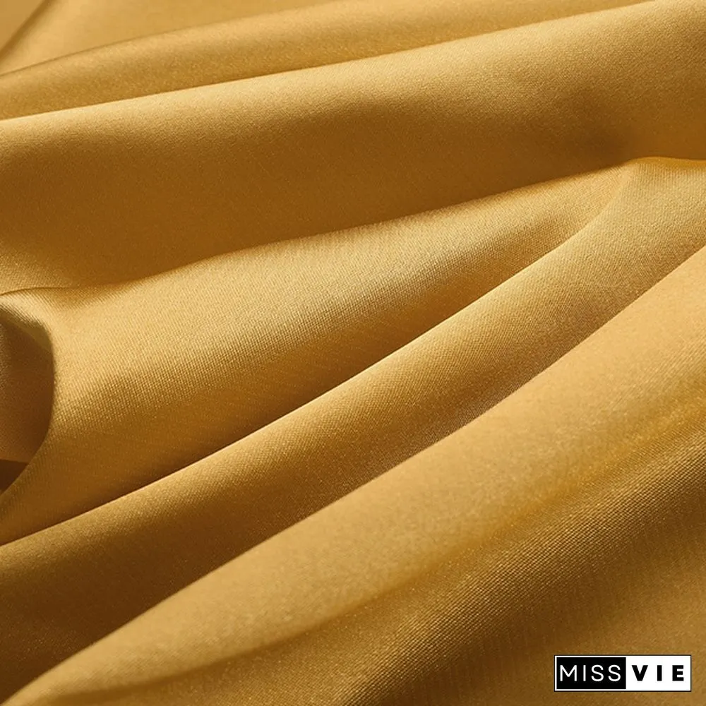 Autumn Women Silk Satin Long Sleeve Lapel Collar Shirt Tops Button Down Laides Casual Elegant Blouse Tops