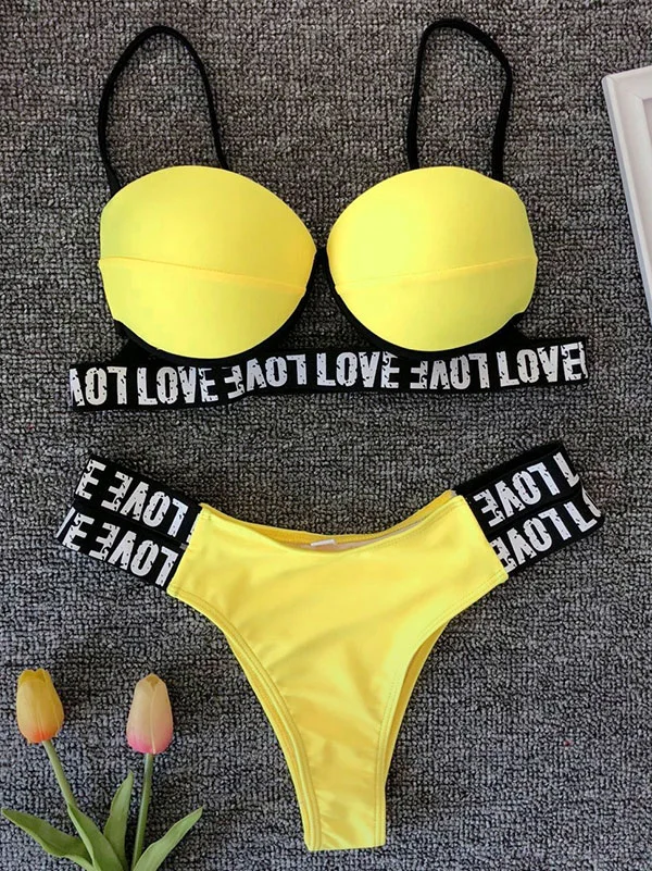 Sports Bandage Split Bikini Swimsuit