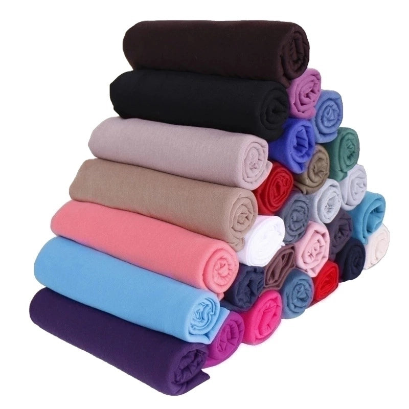 Women's Minimalist Solid Color Mercerized Cotton Winter Scarves