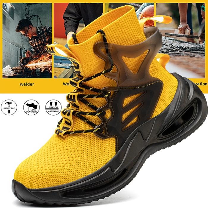 Men Safety Work Shoes with Steel Toe Cap Puncture-Proof Boots
