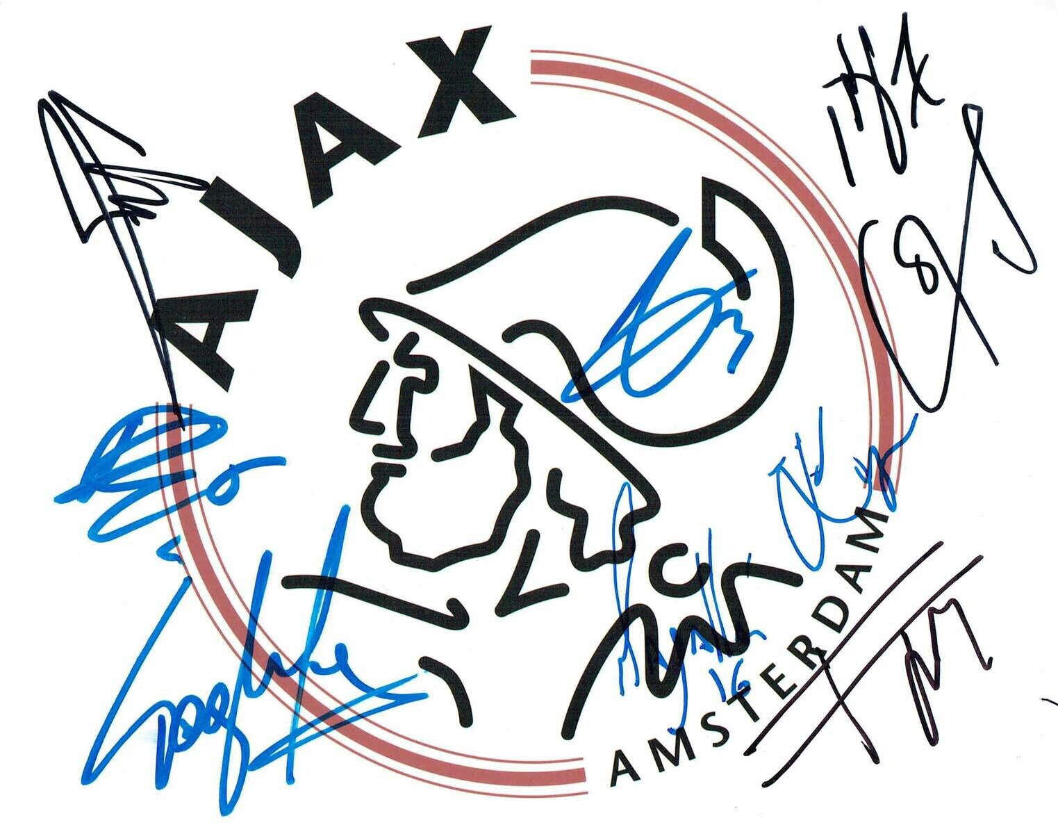 AJAX 2019 Champions League Squad Multi SIGNED Autograph 10x8 Photo Poster painting 2 AFTAL COA