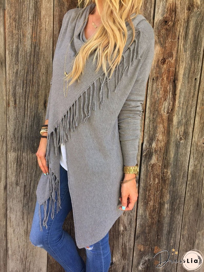 Classic Tassel Slash Sweater Top