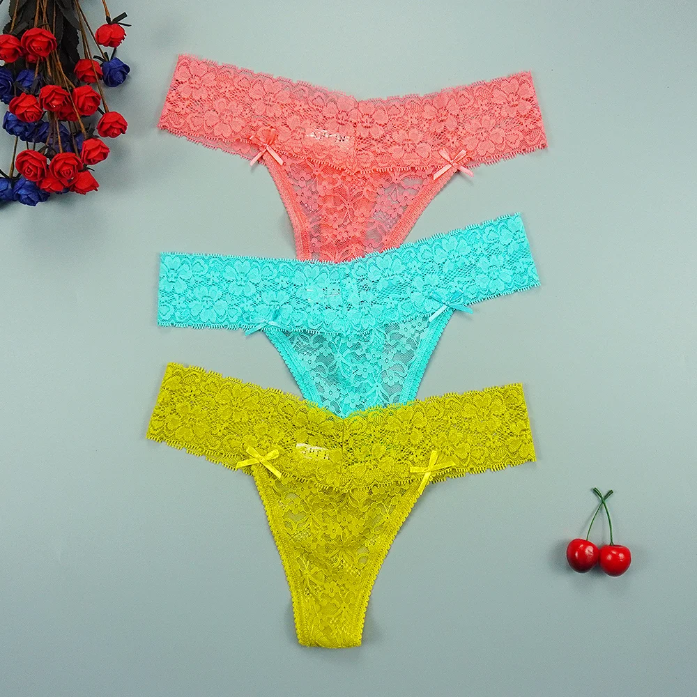 Billionm Sexy Full Lace Panties Women Thongs Hollow Out String Transparent Seamless Underpants Tangas Super Low Waist T-back