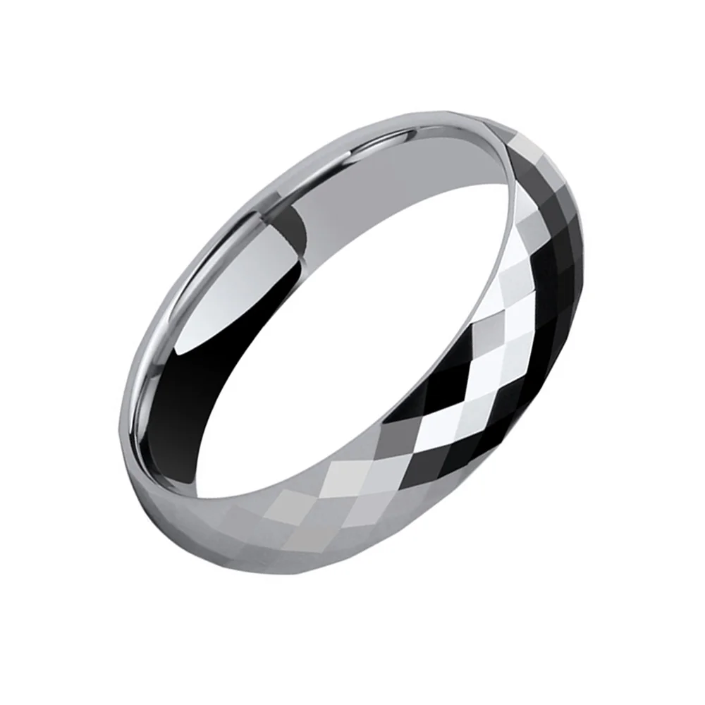 3MM 4MM 6MM 8MM Couples Silver Rhombus Cut Multi Faceted Tungsten Rings