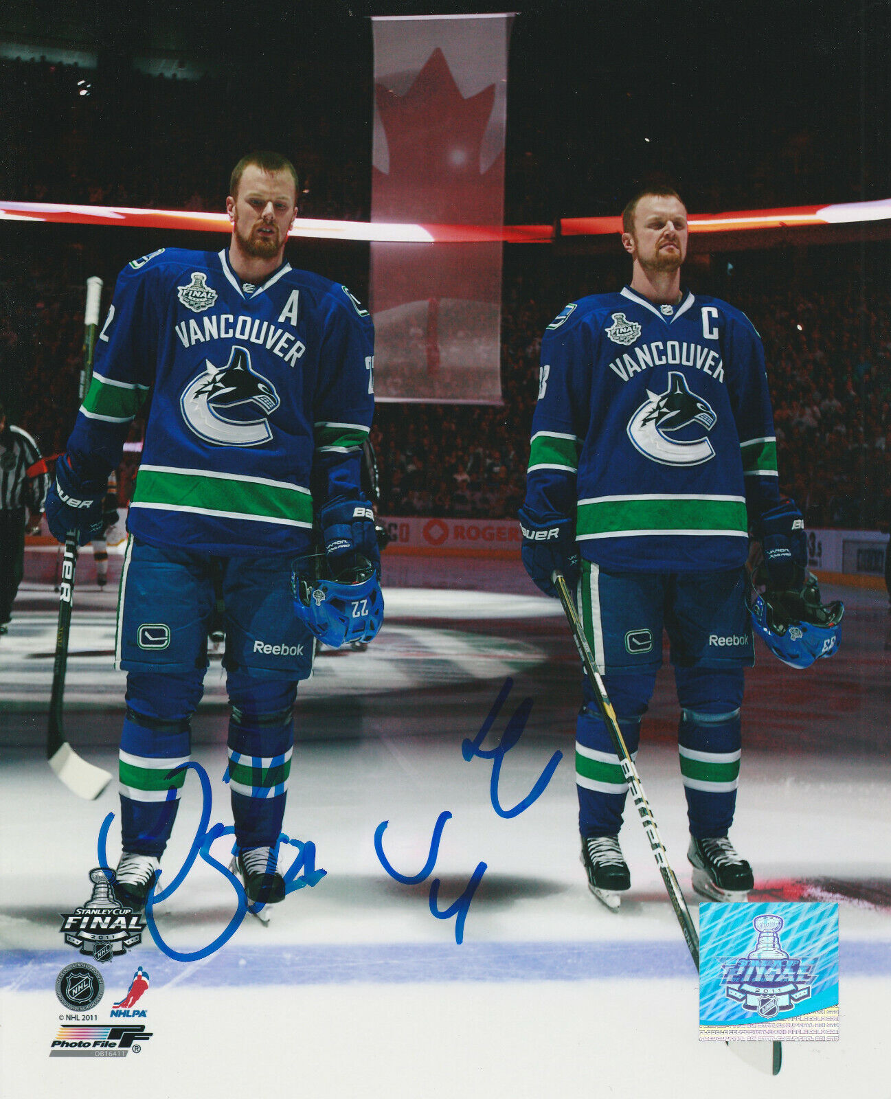 DANIEL & HENRIK SEDIN TWINS SIGNED VANCOUVER CANUCKS 8x10 Photo Poster painting #3 Autograph