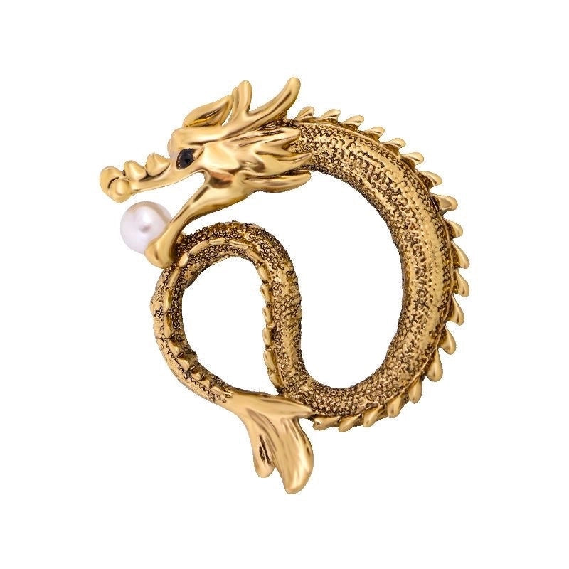 Chinoiserie Pin Animal Alloy Rhinestone Unisex Corsage