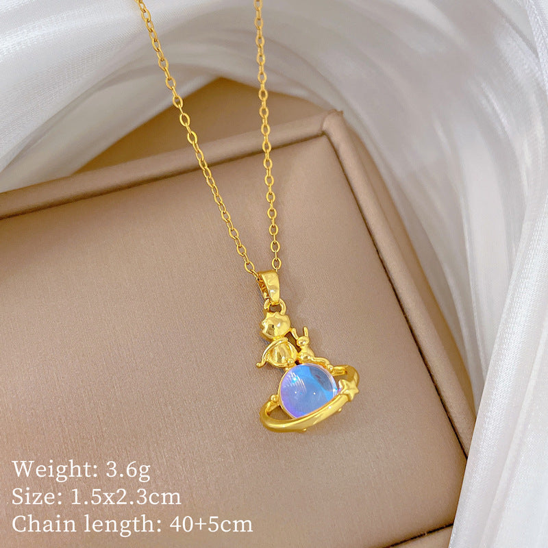 Copper Micro-Inlaid Cross Fashionable And Gorgeous Full Diamond Necklace For Women All-Match Clavicle Chain Titanium Steel