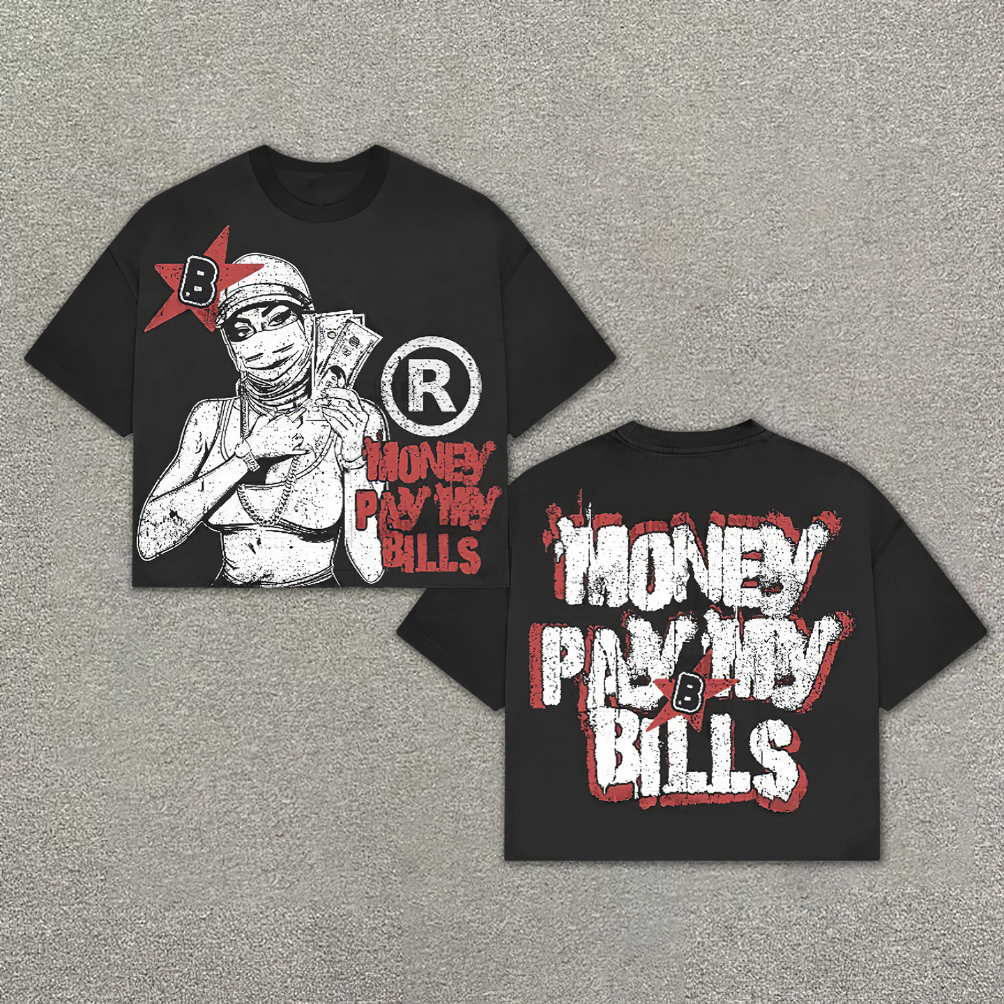 Sopula Vintage Money Pay My Bills Graphic Cropped T-Shirts - SOPULA