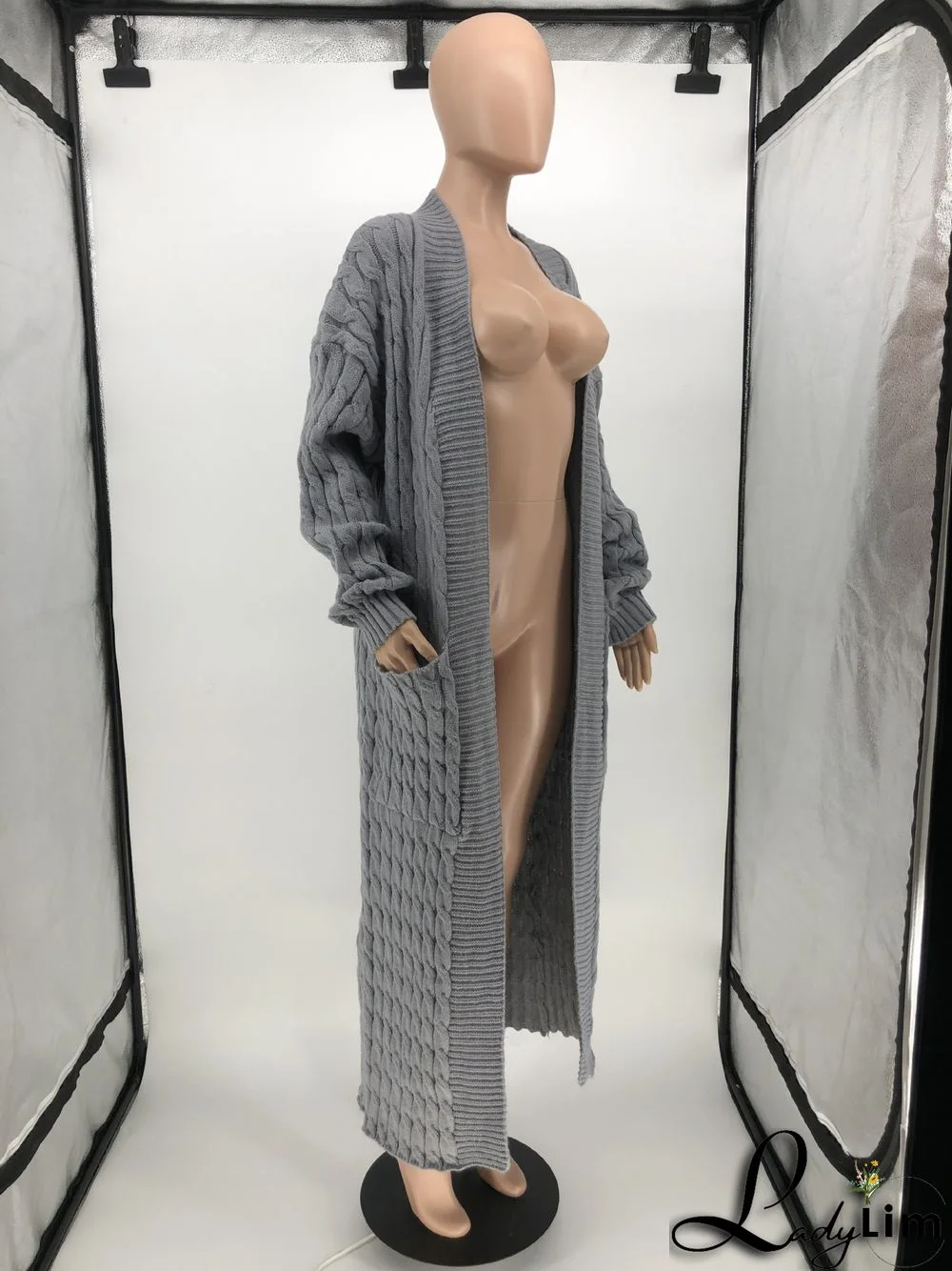 Women Winter Long Sleeve Plush Long Sweater Jacket