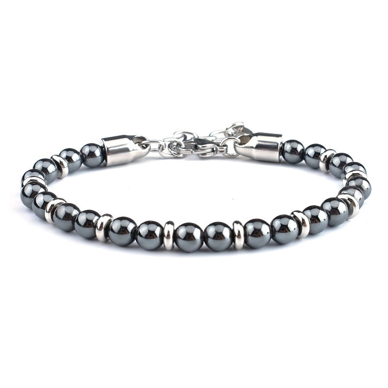 Minimalist Round 304 Stainless Steel Beaded Unisex Bracelets