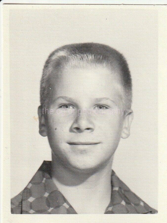 PORTRAIT OF A BOY Found Photo Poster painting BLACK and WHITEORIGINAL D 95 25