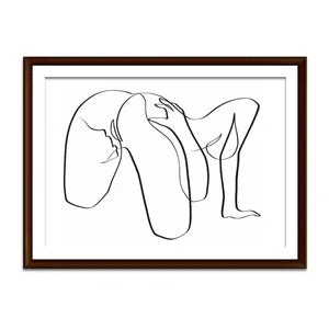 Pornhint Expressive Black and White OneLine Drawing Loving Couple Embrace, bdsm, nsfw art, female nude NSFW