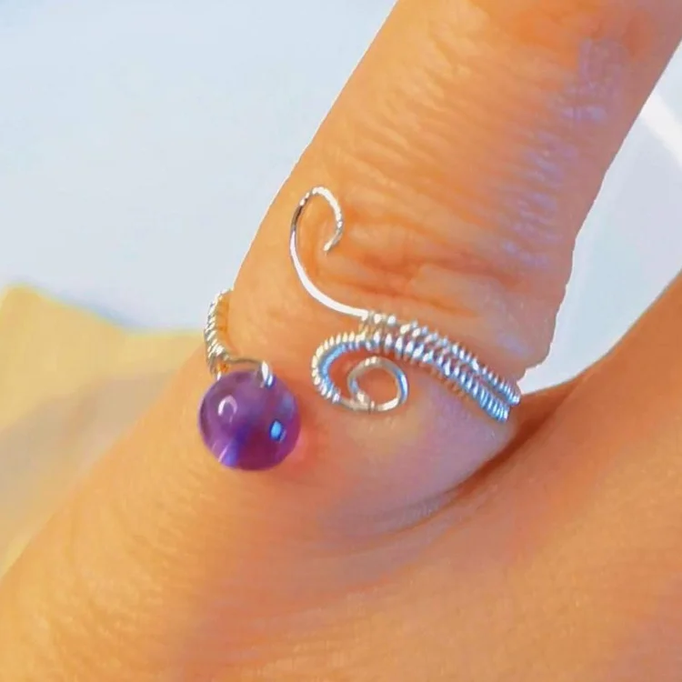 DIY Crystal Amethyst Ring 1129-01