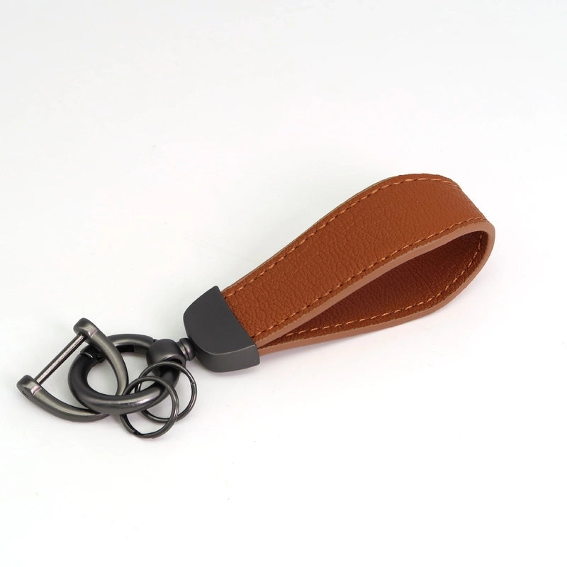 Minimalist Classic Style Solid Color Pu Leather Alloy Unisex Bag Pendant Keychain