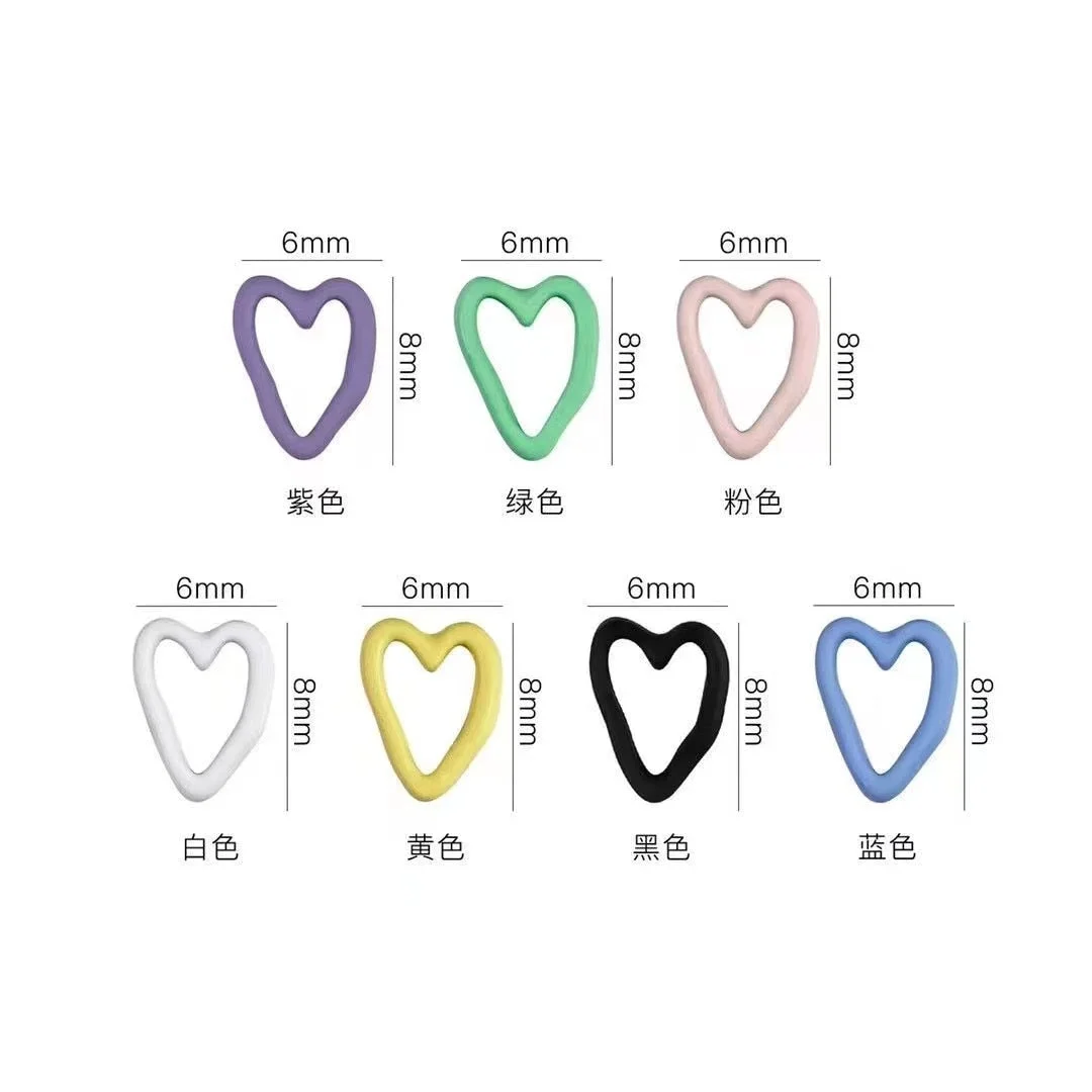 Beautizon Colorful Hearts Cute Love Nail Jewelry High Quality Nail Jewelry Manicure Accessories DIY Nail Art Decorations