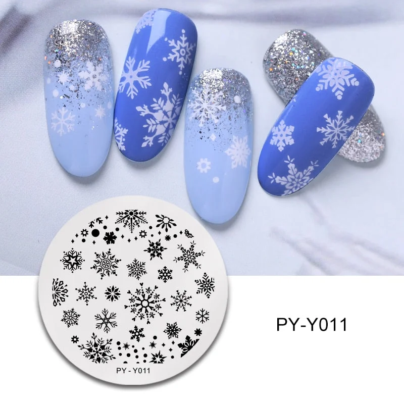 PICT YOU Nail Stamping Plates Snow Winter Nail Art Stamp Template idea nail Image Plate Stainless Steel Stencil Tools