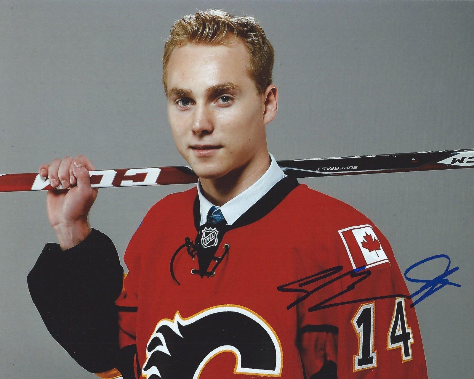 Sam Bennett Signed 8×10 Draft Photo Poster painting Calgary Flames Autographed COA