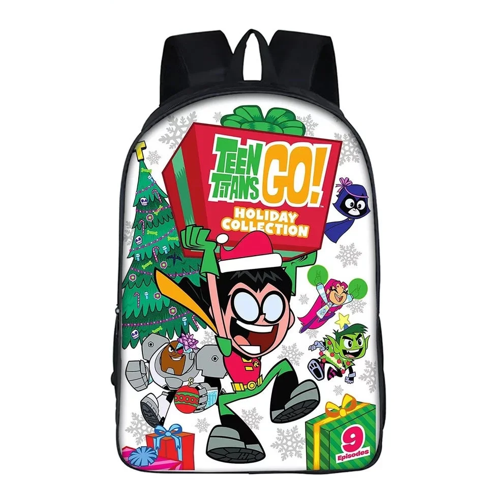 Buzzdaisy Teen Titans Go Robin Starfire Cyborg Beast Boy #15 Backpack School Sports Bag For Kids