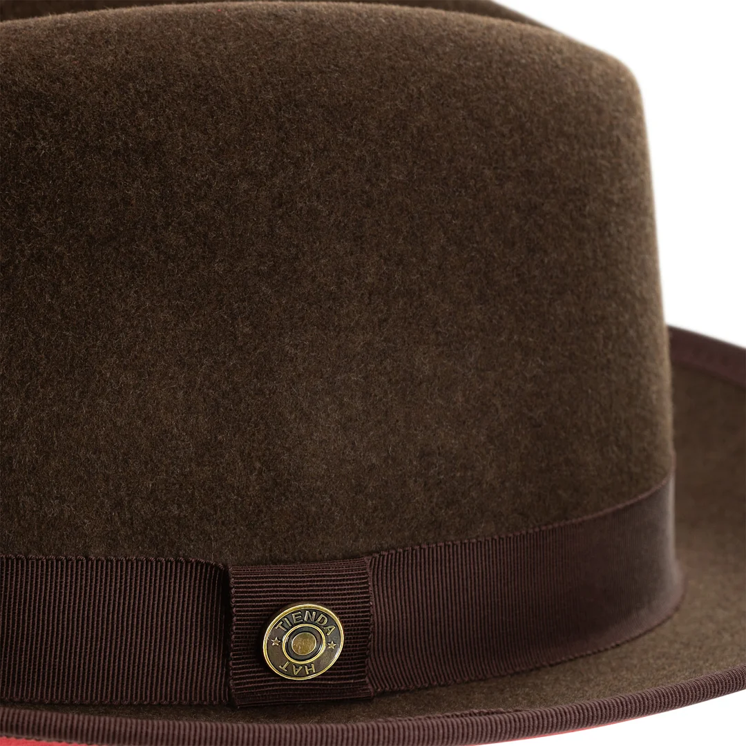 Classic Center-creased Fedora-King (Cocoa Brown)
