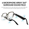 BT6.0 AI Transparent Smart Glasses 156 Languages Intelligent Translator Eyeglasses Type-C Charging HiFi Stereo Headset Glasses for Business Travel Meeting