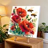 Framed Poppies And Bees-Paint by Numbers Acrylic Painting 35*35CM With Color Box 5ML(24Colors)