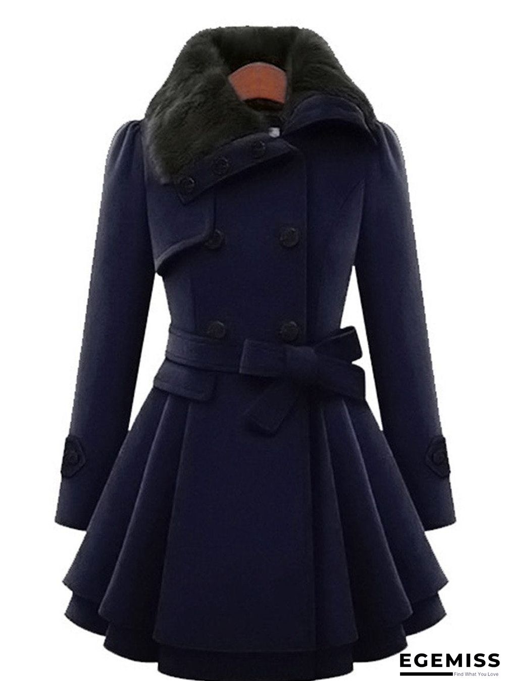 Fold-Over Collar Plain Coat | EGEMISS