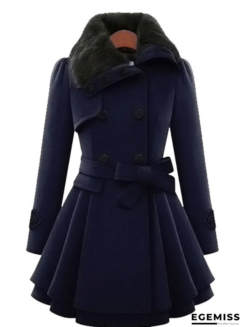 Fold-Over Collar Plain Coat | EGEMISS