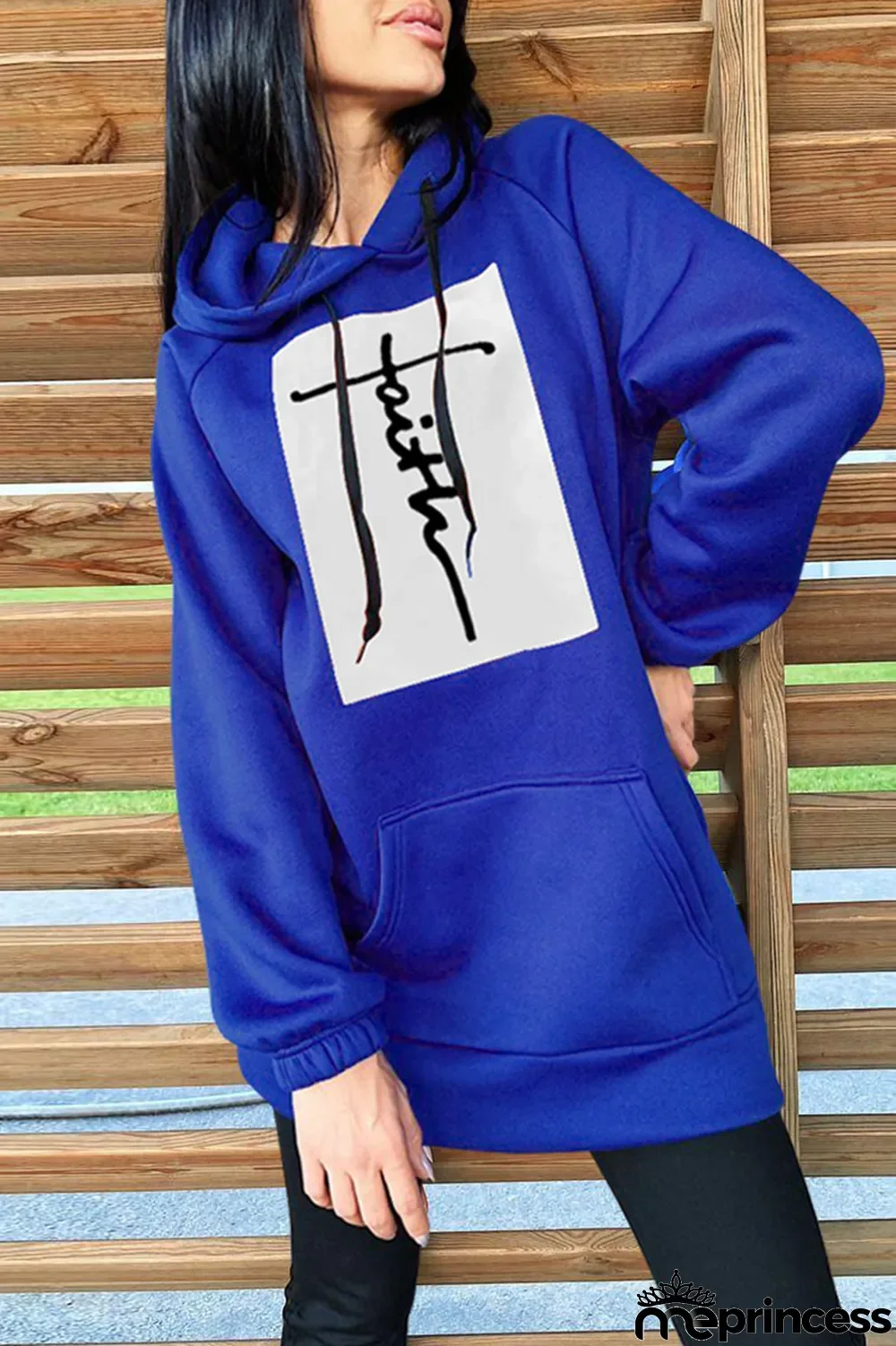 Pink Fashion Casual Print Patchwork Hooded Collar Tops