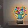 (US Local)Acrylic Double Sided Butterfly Vase Diamond Painting LED Night Light for Desktop