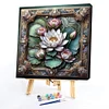 (US Only)Paint By Numbers Kit On Canvas DIY Oil Art Lotus Home Wall Decor 40x40cm