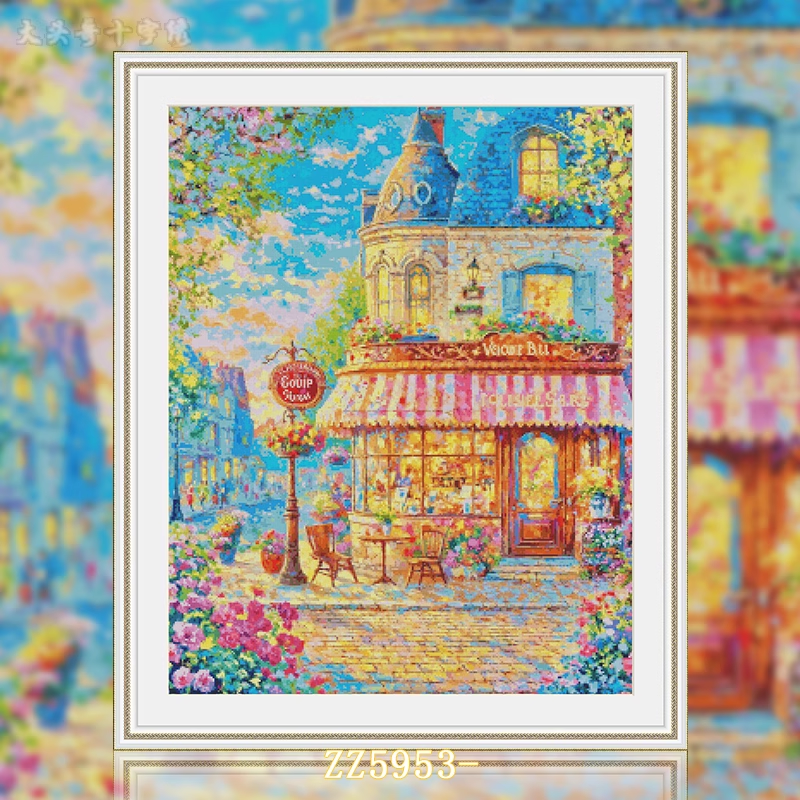 1set DIY Printed Cross Stitch Kit 【ZZ5935- Love at the Corner】printed (stamped) cross-stitch Painting Fairy Cross Stitch