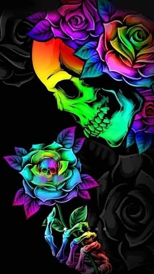 Skull And Roses 40*84CM (Canvas) AB Round Drill Diamond Painting gbfke