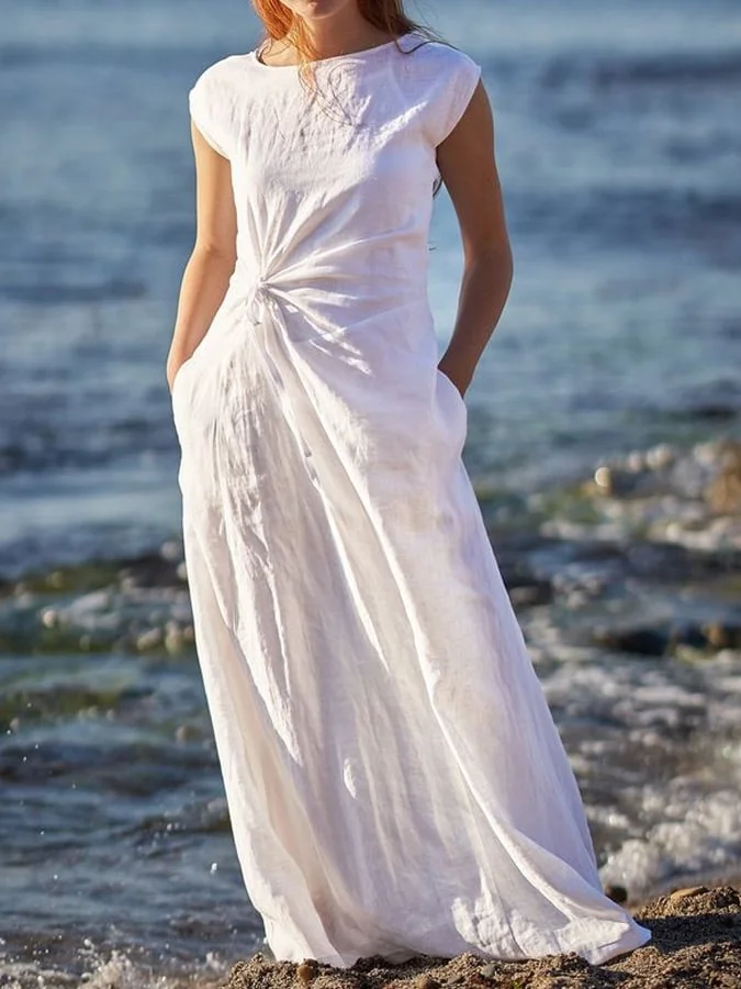 Women's Casual Elegant Special Design Cotton Long Dress