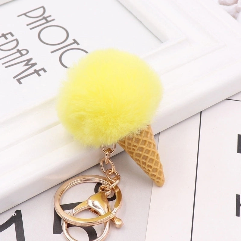 Cute Ice Cream Plush Women’s Bag Pendant Keychain