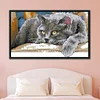 Black Cat - 2 strands 14CT Stamped Cross Stitch  28*16cm(Brand)