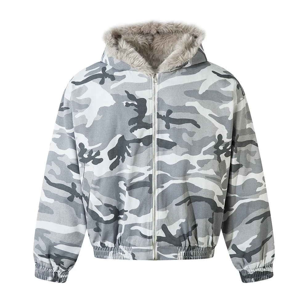 Abebey-Streetwear Contrast Color Camouflage Cotton Padded Jacket for Men and Women Vintage Casual Thick Winter Coat Oversized