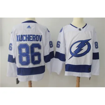 Men's  Tampa Bay Lightning #86 Nikita Kucherov White Stitched NHL Jersey