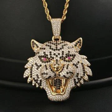 Open Mouth Tiger Head Pendant