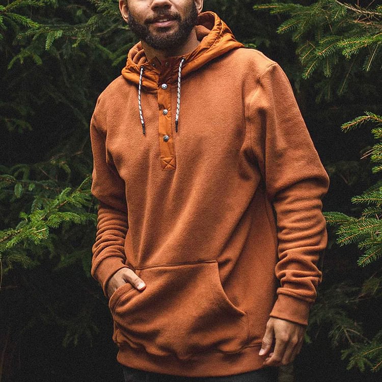 Lamb's fleece solid color outdoor men's sweatshirt
